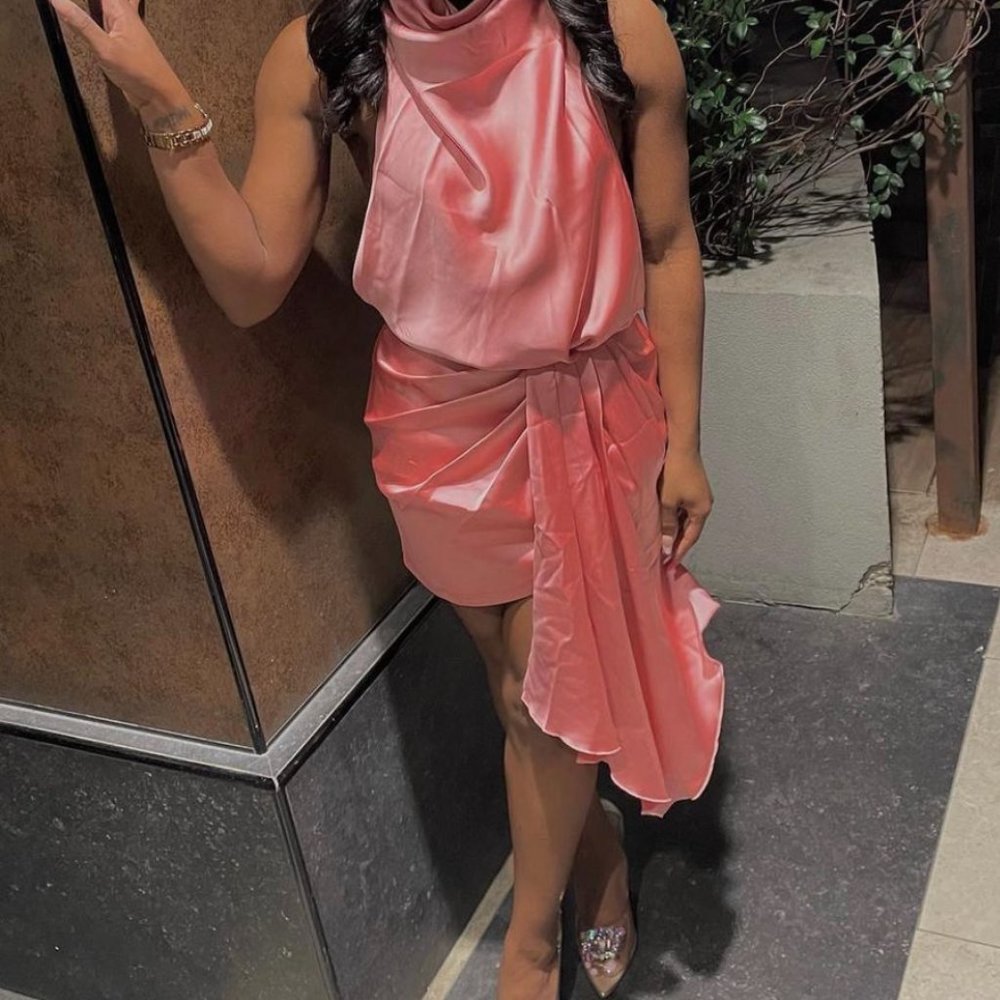Satin Drape Dress